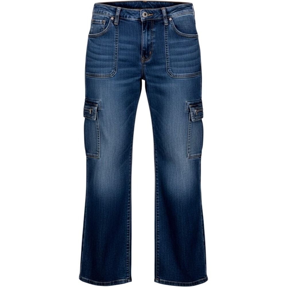 RE Generation by Celebrity Pink Zip Cargo Wide Leg Jeans Size 3/26 Dark Wash Y2K
